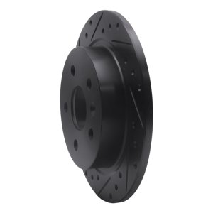 Buick Regal Brake Rotor (1) - Rear Left - R1 Concepts - Drilled & Slotted - Black - `11-`16